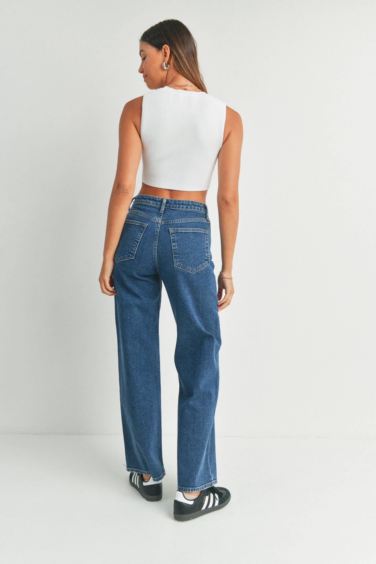 Longer Length Wide Leg Jeans