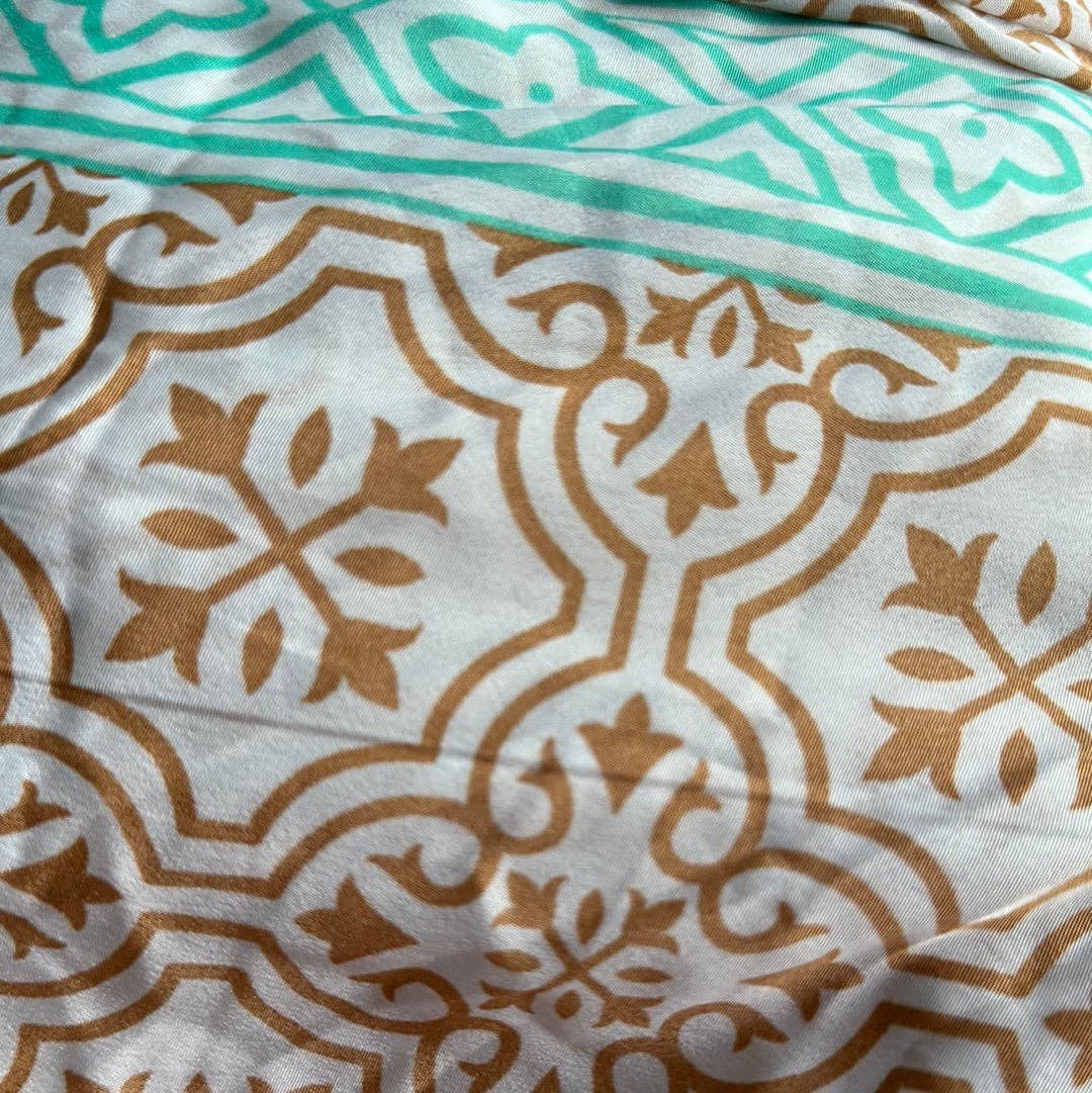 NIKKI SILK DRESS ☆ AQUA + BUTTERCREAM