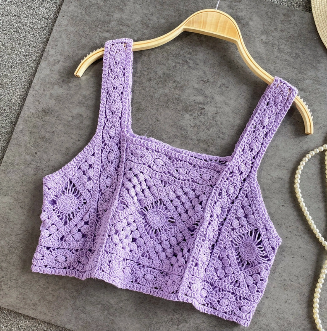 CROSA - HANDMADE VINTAGE CROCHET DESIGN CAMISOLE