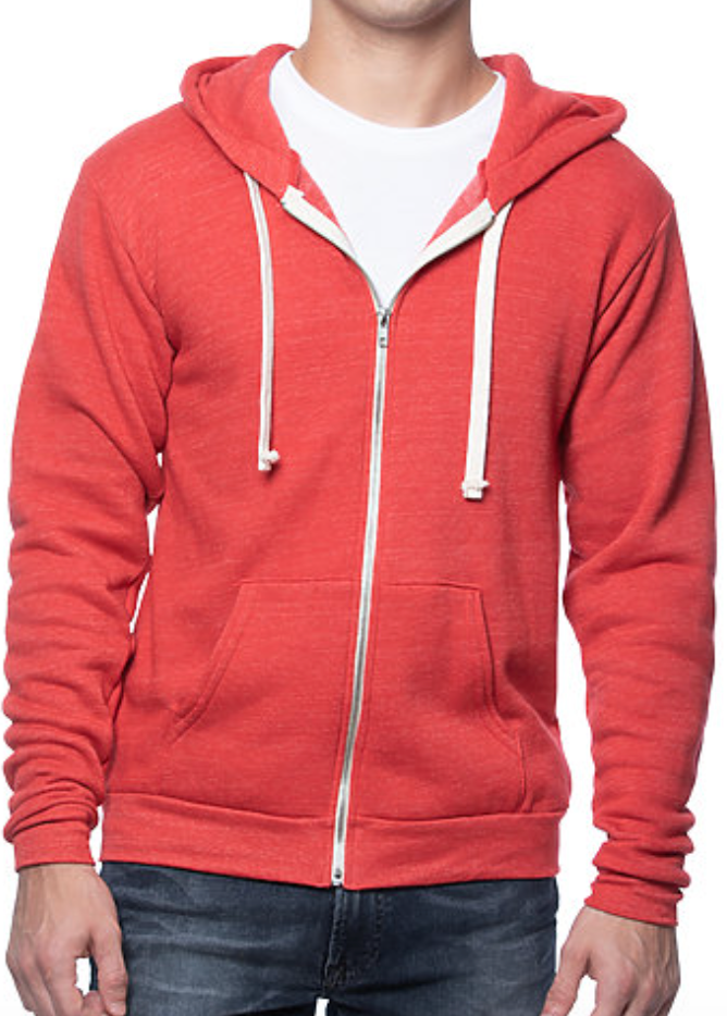 UNISEX ECO TRIBLEND FLEECE FULL ZIP HOODIE
