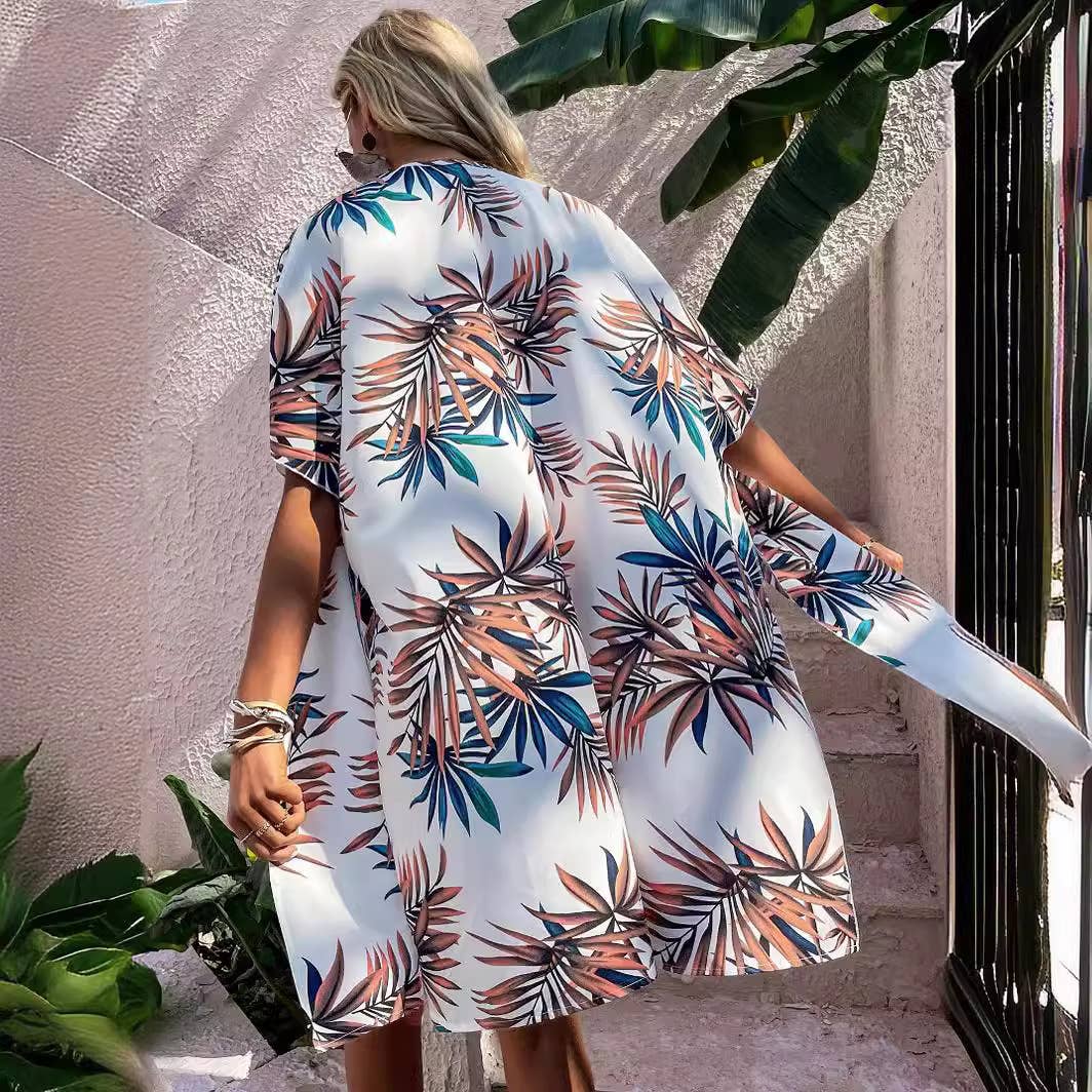 TROPICAL PRINT KIMONO